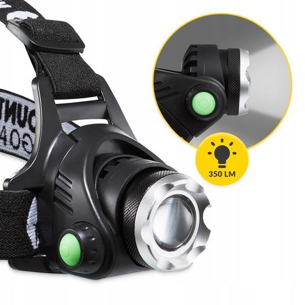 Ліхтар налобний Mountain Goat LED 350 lm акумуляторний, заднє червоне світло Black (P-5907739318336) 5595 фото