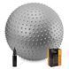 М'яч для фітнесу (фітбол) Cornix 65 см масажний Anti-Burst XR-0487 Silver 5748 фото