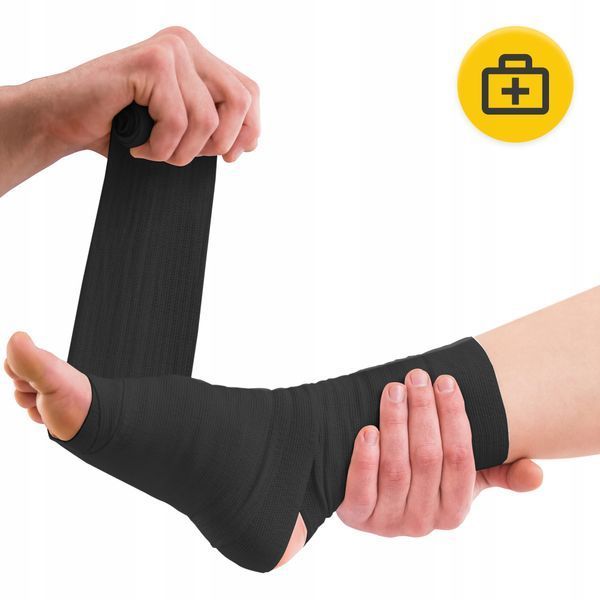 Когезійний бинт-бандаж 4FIZJO Cohesive Bandage 10 см x 4.5 м еластичний, самоклеючий Black (P-5905973400862) 5471 фото