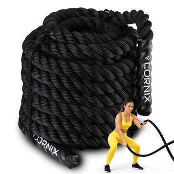 Канат тренувальний Cornix Battle Rope 15 м для кросфіту XR-0575 Black 6082 фото