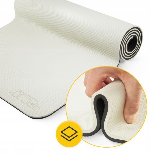 Килимок (мат) спортивний 4FIZJO TPE 180 x 60 x 0.6 см для йоги та фітнесу Grey/Black (P-5907739317100) 4376 фото