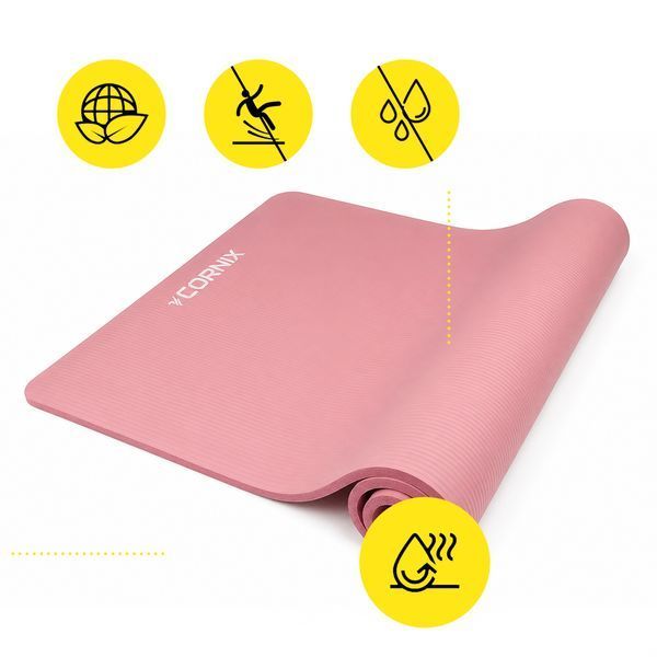 Килимок спортивний Cornix NBR XL 190 x 100 x 1.5 cм для йоги та фітнесу XR-0500 Pink 5956 фото