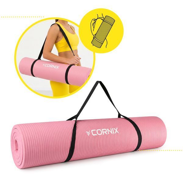 Килимок спортивний Cornix NBR XL 190 x 100 x 1.5 cм для йоги та фітнесу XR-0500 Pink 5956 фото