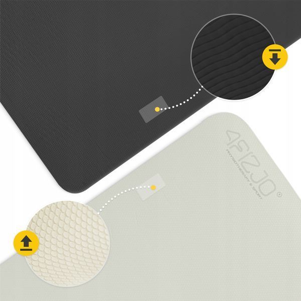 Килимок (мат) спортивний 4FIZJO TPE 180 x 60 x 0.6 см для йоги та фітнесу Grey/Black (P-5907739317100) 4376 фото