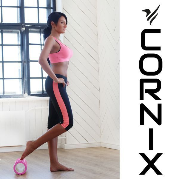 Масажний ролик Cornix EVA 33 x 14 см (валик, роллер) XR-0031 Pink 3822 фото