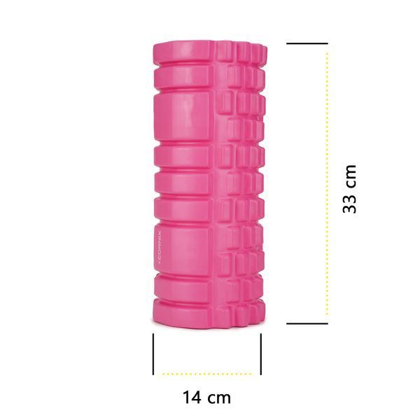 Масажний ролик Cornix EVA 33 x 14 см (валик, роллер) XR-0031 Pink 3822 фото
