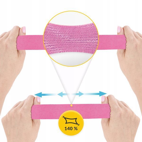 Стрічка кінезіологічна (кінезіо тейп) 4FIZJO 7.5 см x 5 м Pink (P-5907739318893) 4794 фото