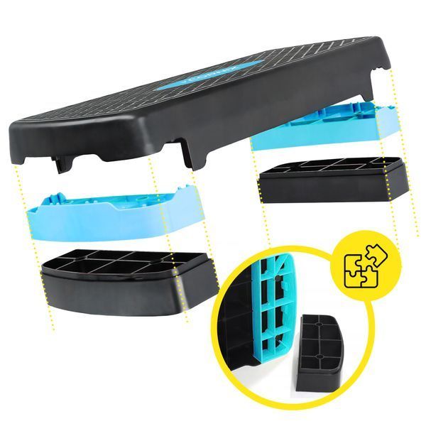 Степ-платформа 2-ступінчаста Cornix 68 х 28 х 10-15 см XR-0191 Black/Blue 4526 фото
