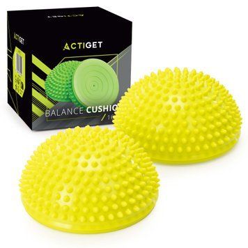 Півсфера масажна балансувальна Actiget Balance Pad 16 см 2 шт масажер для ніг, стоп ACT0118 Yellow 5854 фото