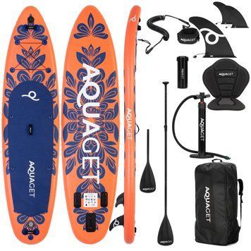 Надувна SUP дошка Aquaget 350 см з веслом AQ0045 Orange/Navy Blue 5984 фото