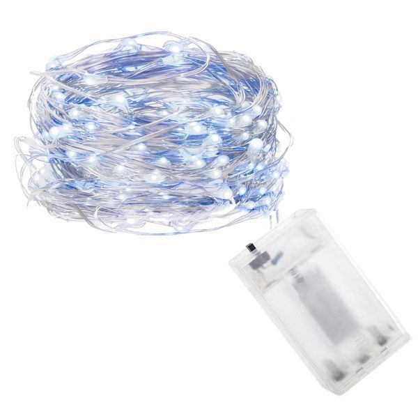 Гірлянда на батарейках Springos 9.9 м 100 LED CL0022 Cold White/Blue 3157 фото