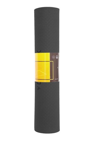 Килимок спортивний Cornix TPE 183 x 61 x 0.6 см для йоги та фітнесу XR-0349 Black/Grey 5258 фото