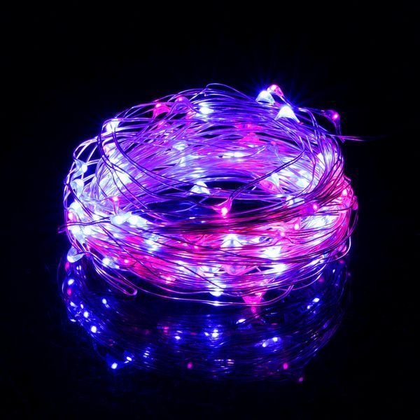 Гірлянда на батарейках Springos 9.9 м 100 LED CL0023 Pink/Blue 3158 фото