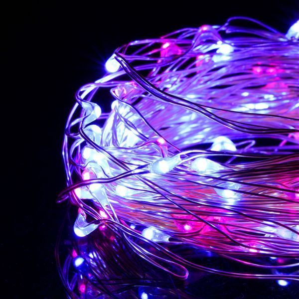 Гірлянда на батарейках Springos 9.9 м 100 LED CL0023 Pink/Blue 3158 фото