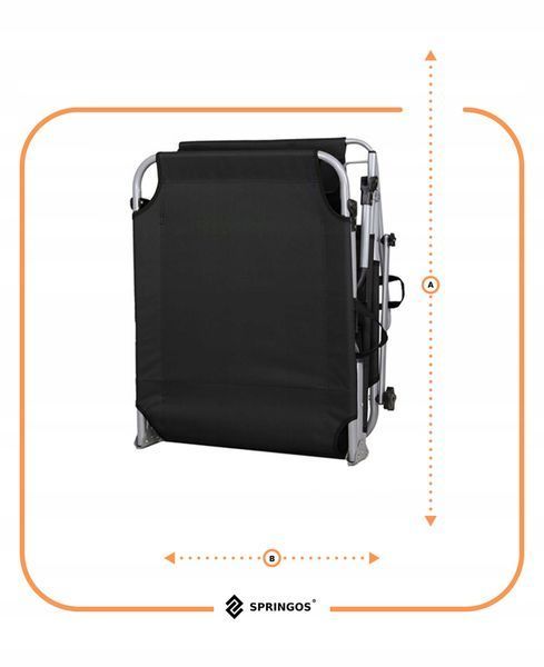 Розкладачка-шезлонг Springos з навісом GC0056 Black 6035 фото