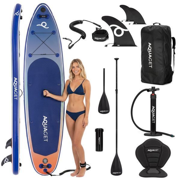 Надувна SUP дошка Aquaget 350 см з веслом AQ0044 Blue/Orange 5986 фото