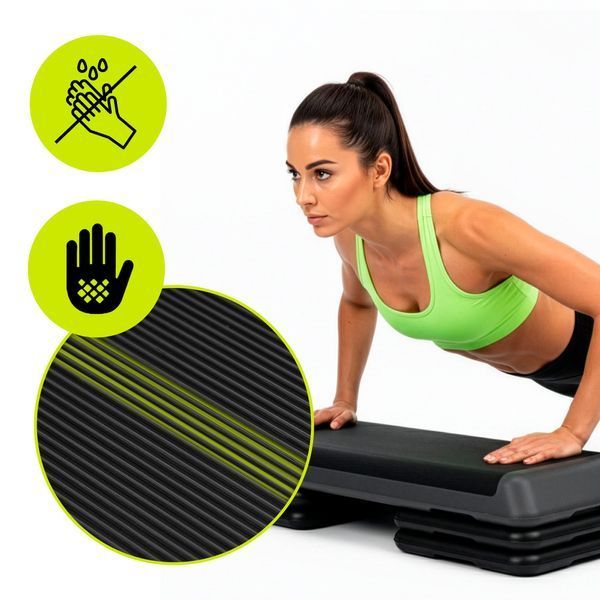 Степ-платформа 3-ступінчаста Actiget Pro 108 х 28.5 х 10-19.5 см ACT0121 Black/Grey 5856 фото