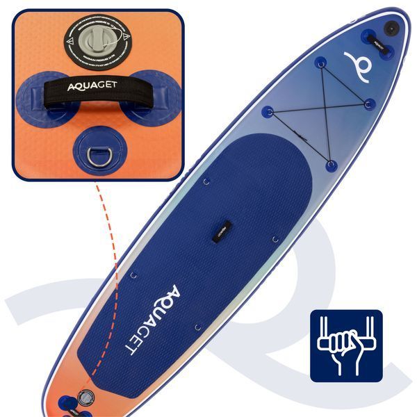 Надувна SUP дошка Aquaget 350 см з веслом AQ0044 Blue/Orange 5986 фото