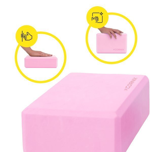 Блок для йоги Cornix EVA 22.8 x 15.2 x 7.6 см XR-0098 Pink 4481 фото