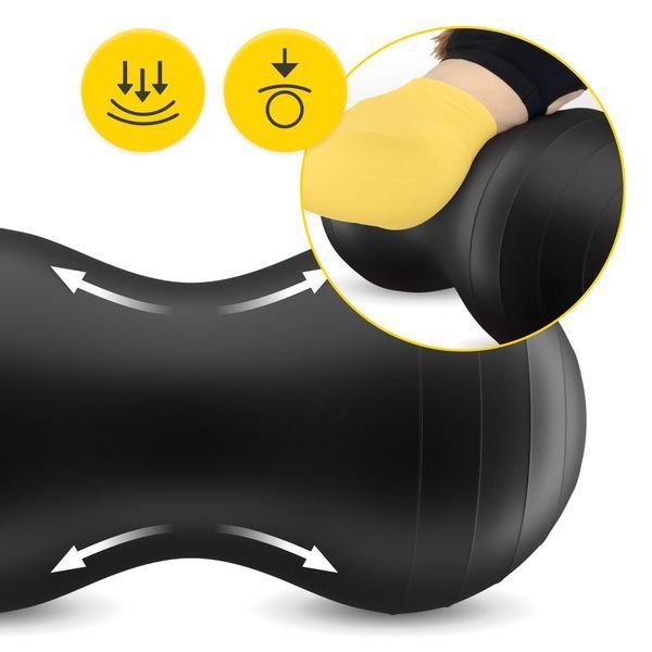 М'яч для фітнесу (арахіс) 4FIZJO Air Ball Peanut 45 x 90 см Anti-Burst Black (P-5907739312938) 3471 фото