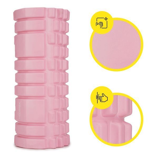 Масажний ролик Cornix EVA 33 x 14 см (валик, роллер) XR-0036 Light Pink 3827 фото