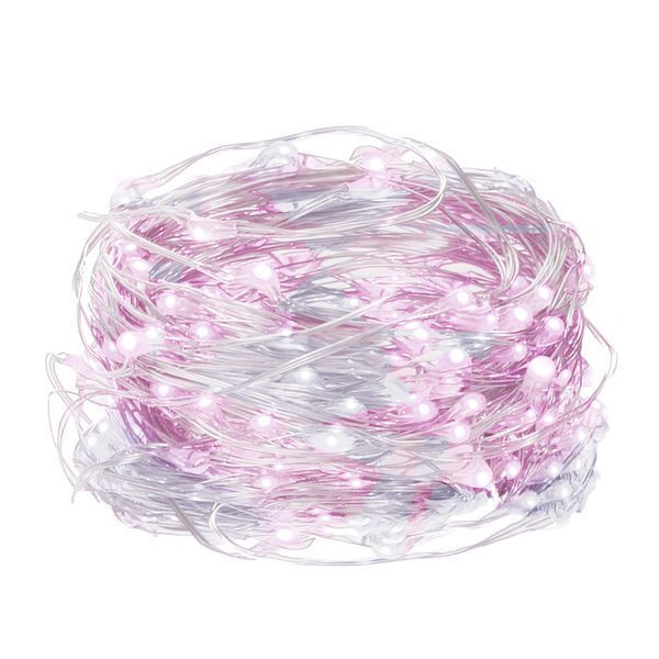 Гірлянда на батарейках Springos 9.9 м 100 LED CL0025 Cold White/Pink 3160 фото