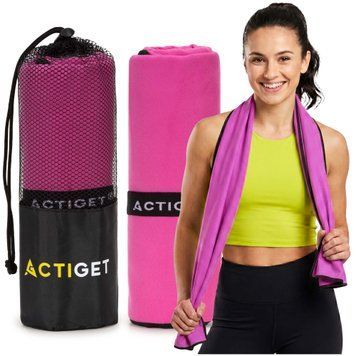 Рушник спортивний Actiget 180 x 100 см з мікрофібри ACT0187 Pink 5908 фото
