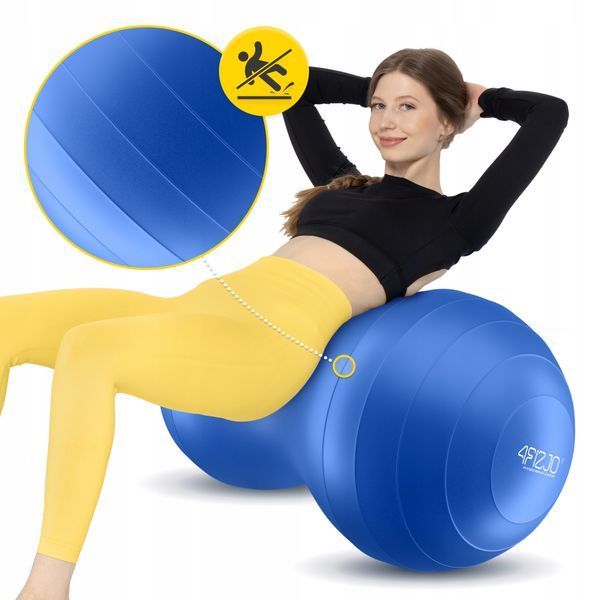 М'яч для фітнесу (арахіс) 4FIZJO Air Ball Peanut 45 x 90 см Anti-Burst Blue (P-5907739312945) 3472 фото