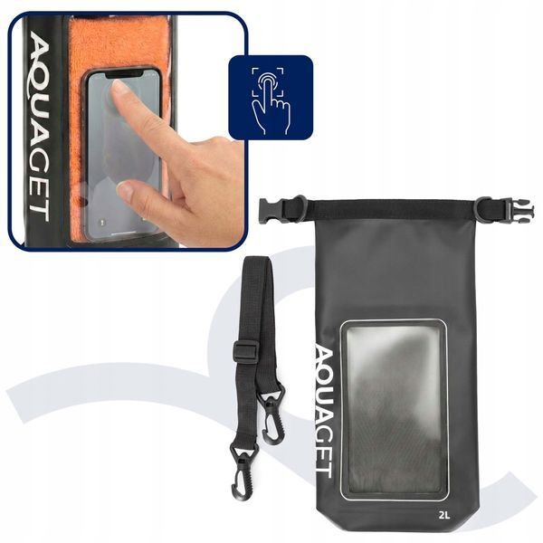 Гермомішок Aquaget 2 л водозахисний AQ0020 Black 5989 фото
