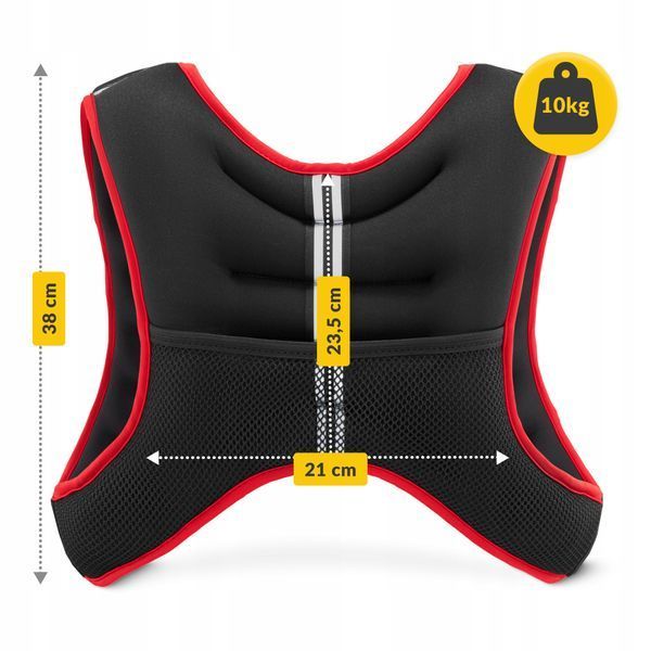 Жилет-обважнювач для тренувань 4FIZJO 10 кг Black/Red (P-5905973402163) 5231 фото