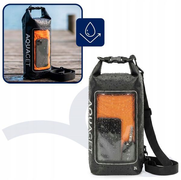 Гермомішок Aquaget 2 л водозахисний AQ0020 Black 5989 фото