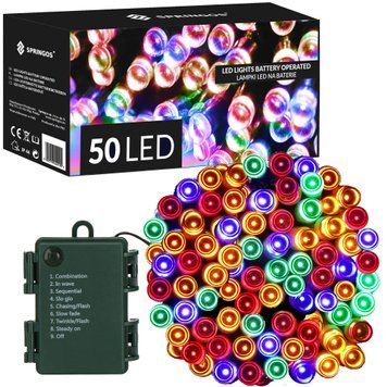 Гірлянда на батарейках Springos 5 м 50 LED CL4029 Mix 3986 фото