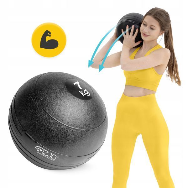 Слембол (медичний м'яч) для кросфіту 4FIZJO Slam Ball 7 кг Black (P-5907739315434) 5182 фото