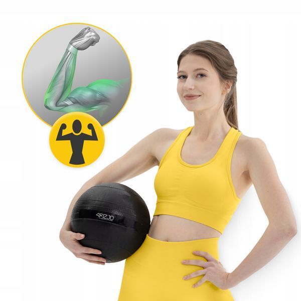 Слембол (медичний м'яч) для кросфіту 4FIZJO Slam Ball 7 кг Black (P-5907739315434) 5182 фото