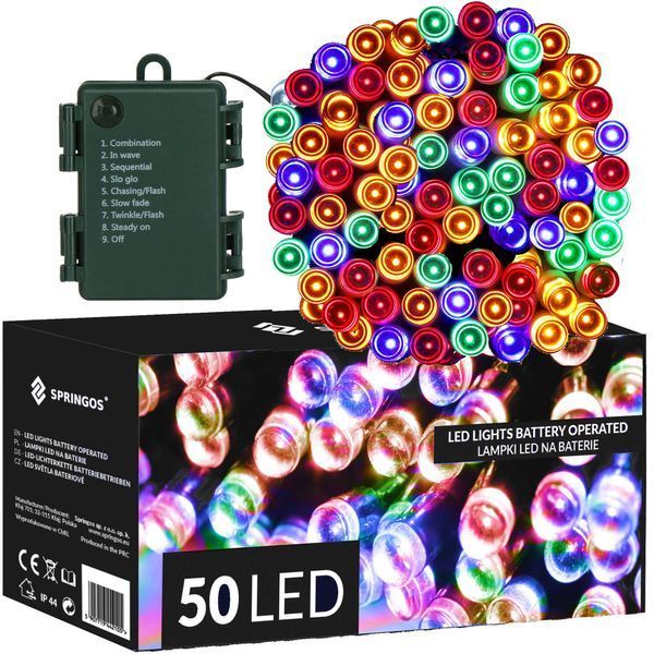 Гірлянда на батарейках Springos 5 м 50 LED CL4029 Mix 3986 фото