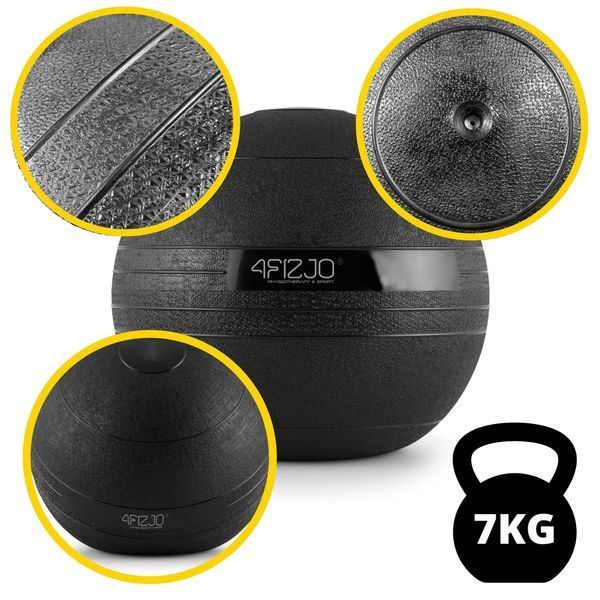 Слембол (медичний м'яч) для кросфіту 4FIZJO Slam Ball 7 кг Black (P-5907739315434) 5182 фото