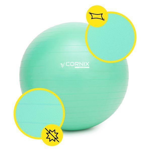 М'яч для фітнесу (фітбол) Cornix 65 см Anti-Burst XR-0363 Mint 5264 фото