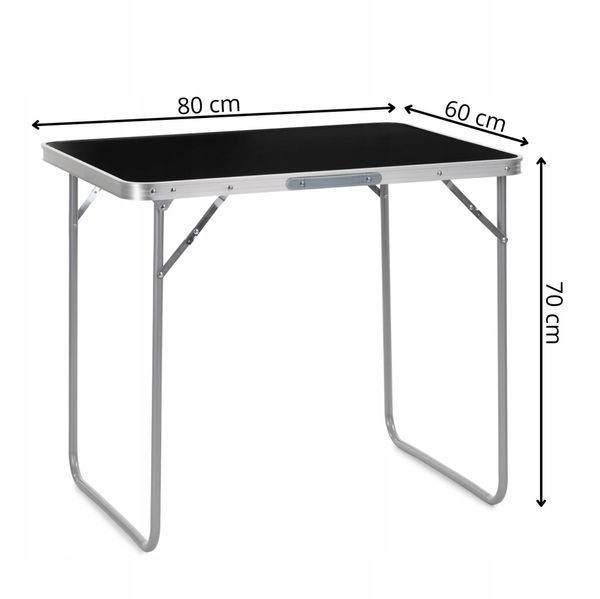 Стіл кемпінговий Springos 80 x 60 см складний CS0184 Black 6039 фото
