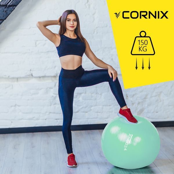М'яч для фітнесу (фітбол) Cornix 65 см Anti-Burst XR-0363 Mint 5264 фото