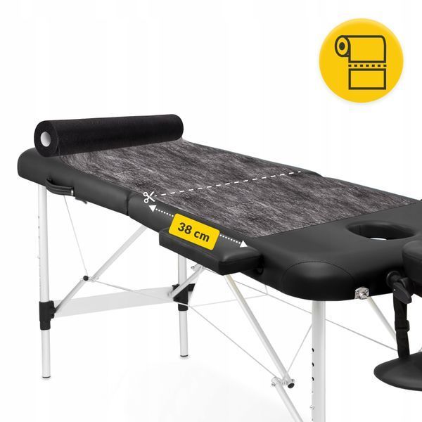 Простирадло одноразове 4FIZJO 50 м x 70 см в рулоні 18 г/м&sup2; Black (P-5905973406833) 5633 фото