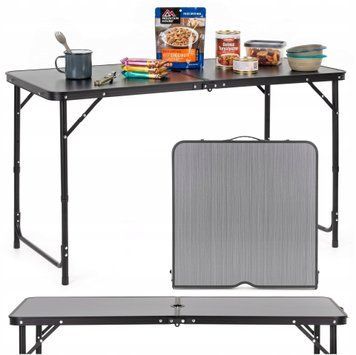 Стіл кемпінговий Springos 120 x 60 см складний CS0183 Grey/Black 6040 фото