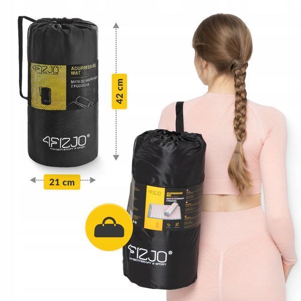 Килимок акупунктурний з валиком 4FIZJO Classic Mat Аплікатор Кузнєцова Grey/Pink (P-5907739313287) 3476 фото