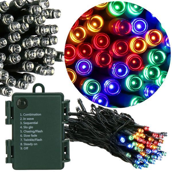 Гірлянда на батарейках Springos 10 м 100 LED CL4032 Mix 3989 фото