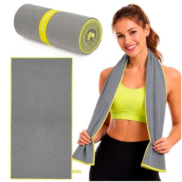 Рушник спортивний Actiget 180 x 100 см з мікрофібри ACT0192 Grey 5912 фото