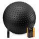 М'яч для фітнесу (фітбол) Cornix 55 см масажний Anti-Burst XR-0466 Black 5737 фото