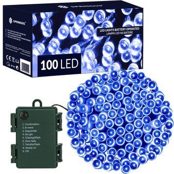 Гірлянда на батарейках Springos 10 м 100 LED CL4033 Blue 3990 фото