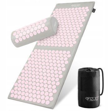 Килимок акупунктурний з валиком 4FIZJO Classic Mat XL Аплікатор Кузнєцова Grey/Pink (P-5907739313294) 3477 фото