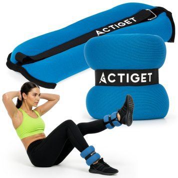 Обважнювачі-манжети для ніг та рук Actiget 2 x 2 кг ACT0130 Blue/Black 5864 фото