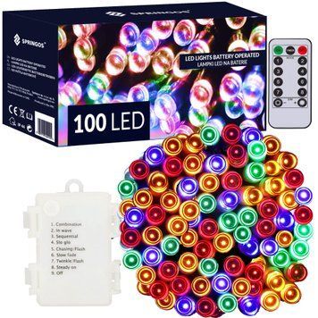 Гірлянда на батарейках Springos 10 м 100 LED Pilot CL4036 Mix 3993 фото