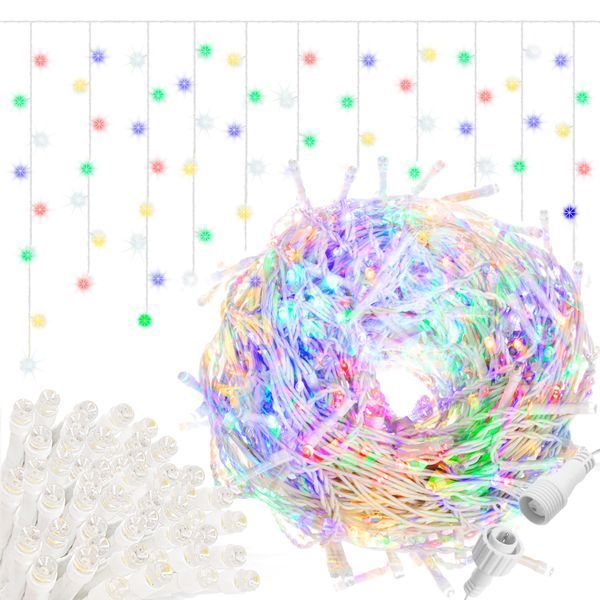 Гірлянда бахрома вулична (зовнішня) Springos 20 м 500 LED + Flash CL0519 Mix 3220 фото